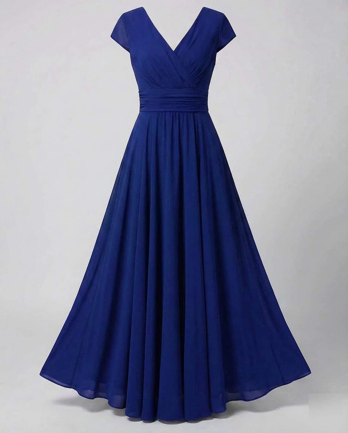 Abend Maxikleid elegant mit V-Ausschnitt und Raffung 10