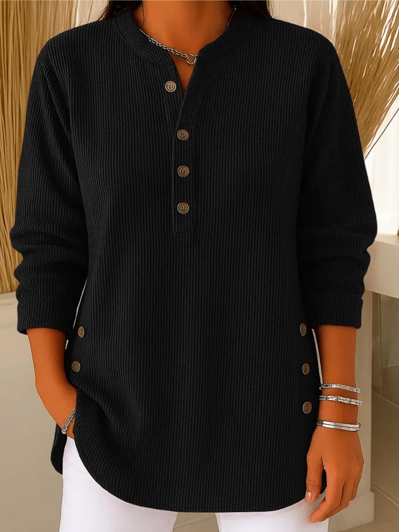 Lange Strickjacke mit Knopfleiste in Schwarz
