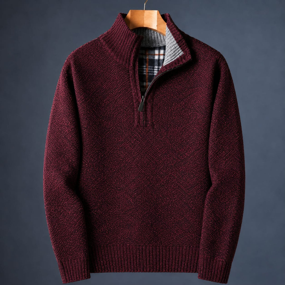 Quarter Zip Sweater für Herren aus Grobstrick, Ansicht 6