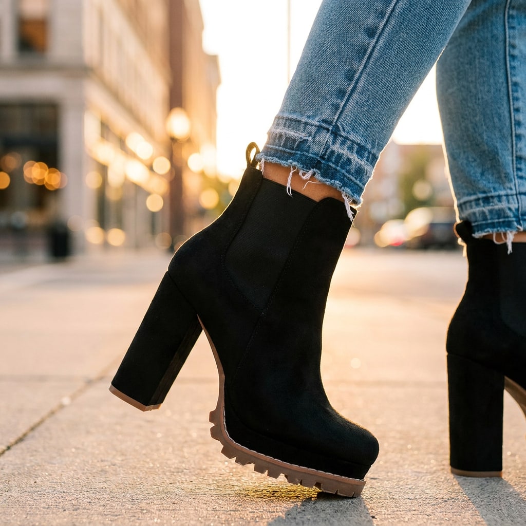 Schwarze Stiefeletten Seitenansicht 7