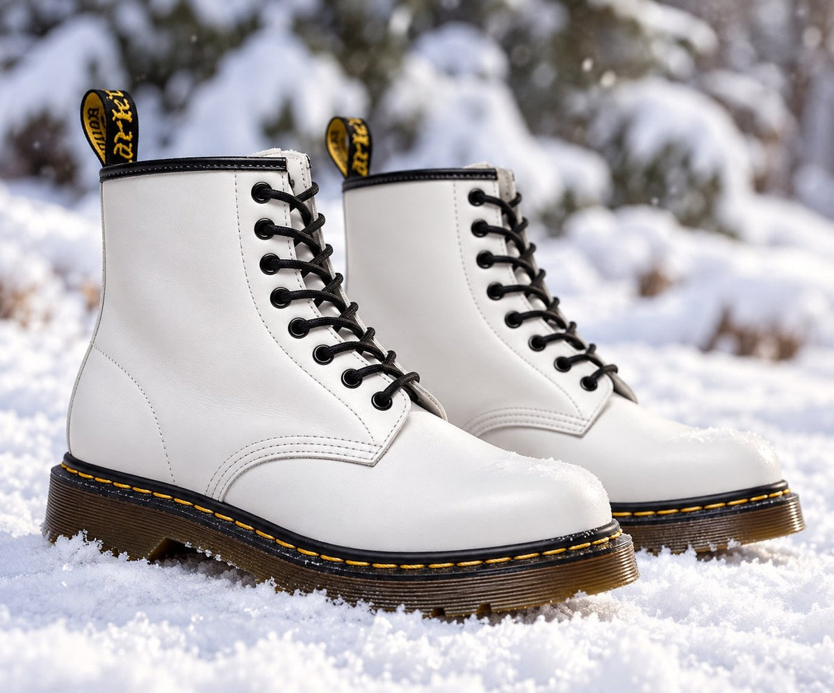 Schnürstiefel in Weiß 10