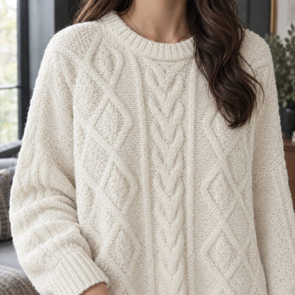 Cable Sweater für Damen mit Zopfmuster, Ansicht 2