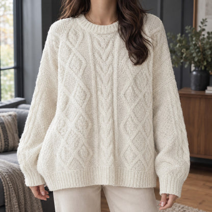Cable Sweater für Damen mit Zopfmuster, Ansicht 1