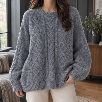Cable Sweater für Damen mit Zopfmuster, Ansicht 3