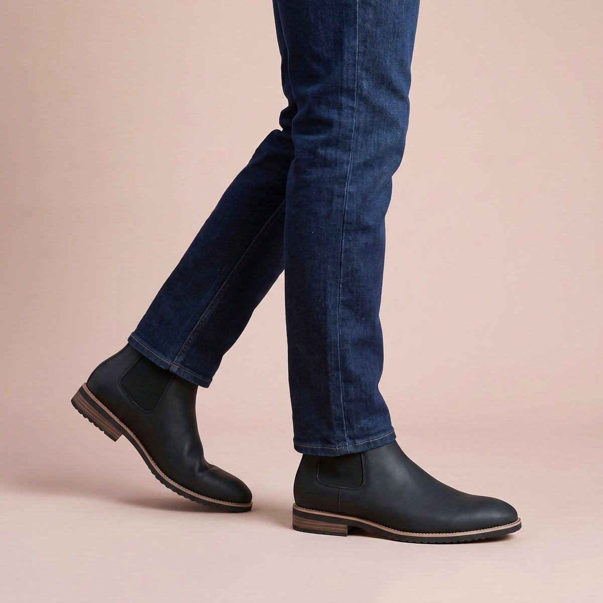 Chelsea Boots für Herren aus Leder in Schwarz
