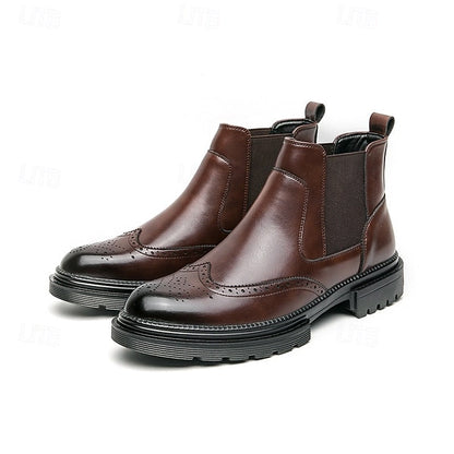 Chelsea Boots für Herren mit Flügelkappe in Braun