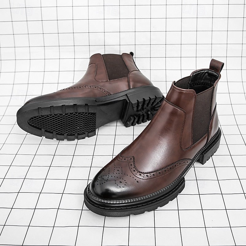 Profilsohle der Chelsea Boots in Braun