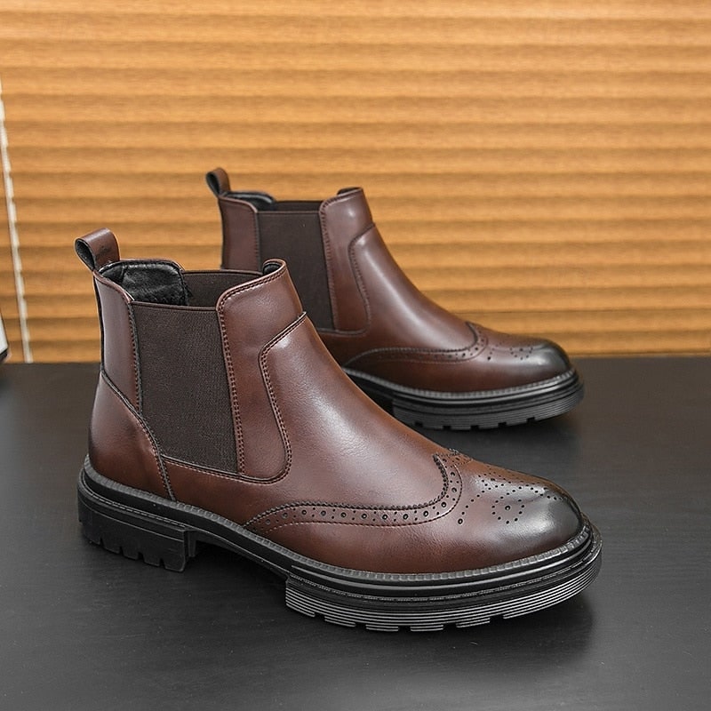 Chelsea Boots für Herren in Braun mit Profilsohle