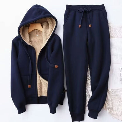 Blaues Hoodie Set mit Sherpa-Futter 7