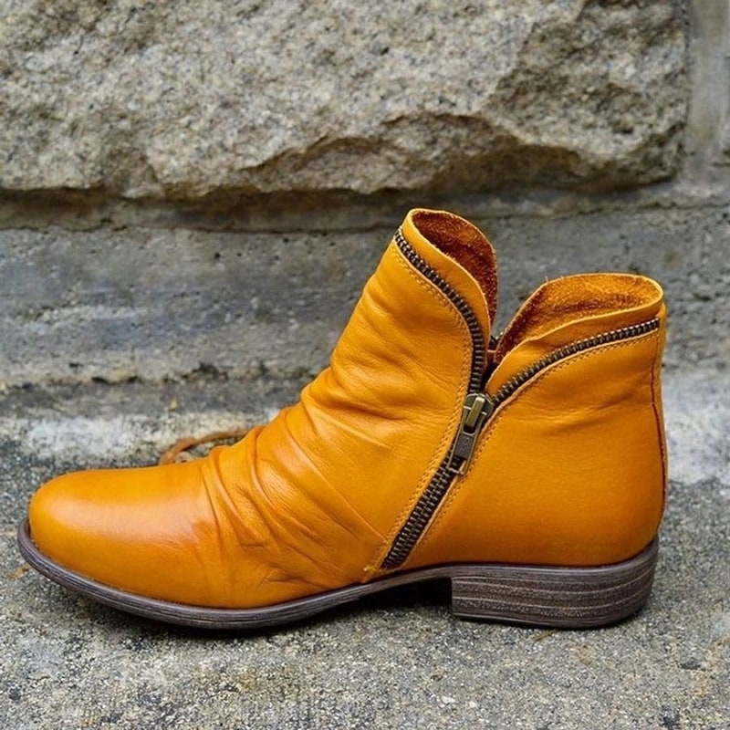 Gelbe Ankle Boots Seitenansicht 8