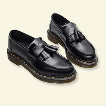 Loafers Damen aus Leder mit Fransen und flacher Sohle 1