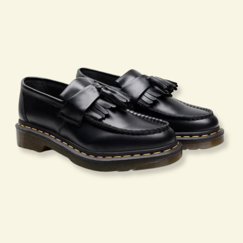 Loafers Damen aus Leder mit Fransen und flacher Sohle 2