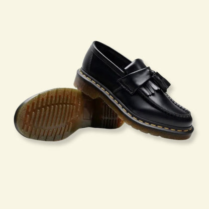 Loafers Damen aus Leder mit Fransen und flacher Sohle 3
