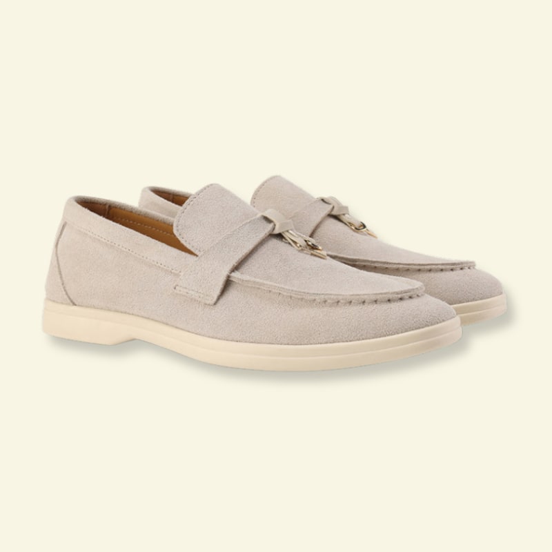 Loafers Damen aus Wildleder mit Schnalle und Gummisohle 2