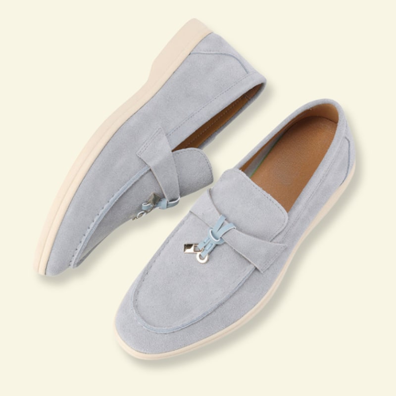 Loafers Damen aus Wildleder mit Schnalle und Gummisohle 3