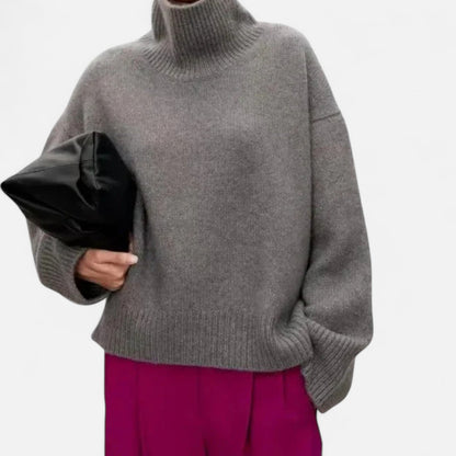Wollpullover Damen, Rollkragenpullover in Oversize-Form 6