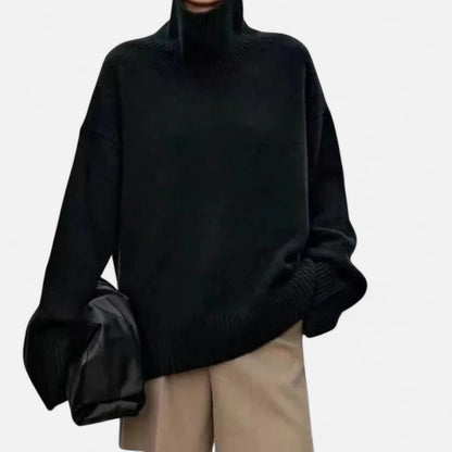 Wollpullover Damen, Rollkragenpullover in Oversize-Form 3