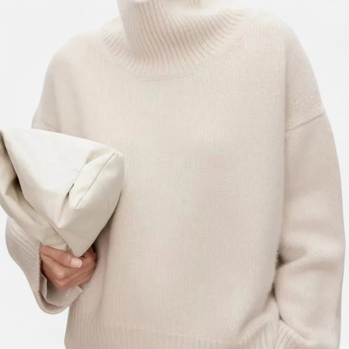Wollpullover Damen, Rollkragenpullover in Oversize-Form 5