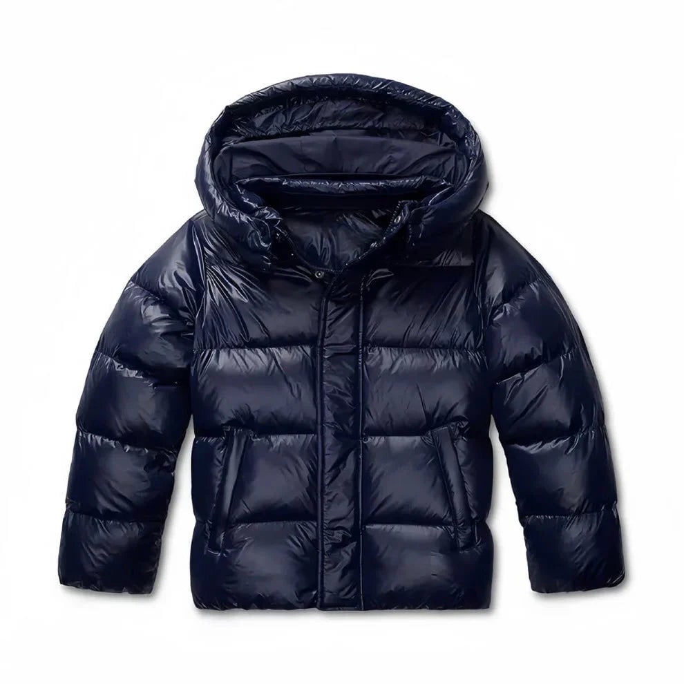 Marineblaue Steppjacke Produktansicht von vorne 6