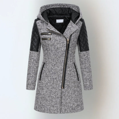 Hellgraue Winterjacke mit Reißverschluss einzeln 6