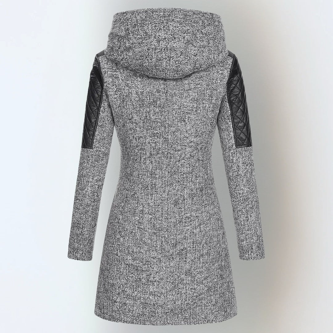 Hellgraue Winterjacke von hinten 7