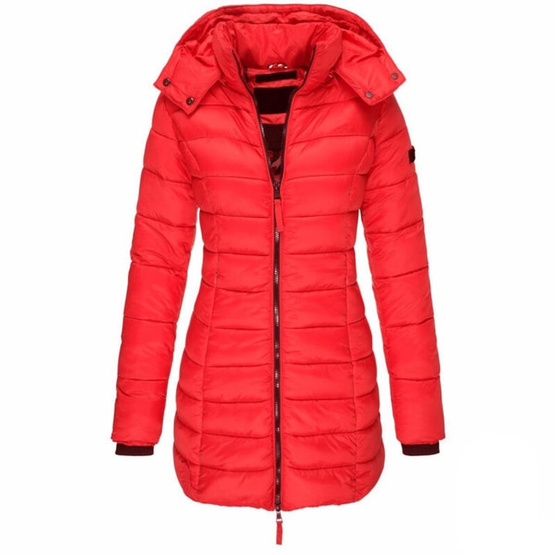 Daunenjacke mit Kapuze für Damen in Rot