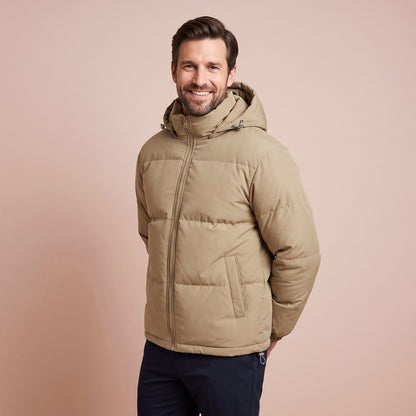 Daunenjacke mit Kapuze Herren, gesteppt und warm 1
