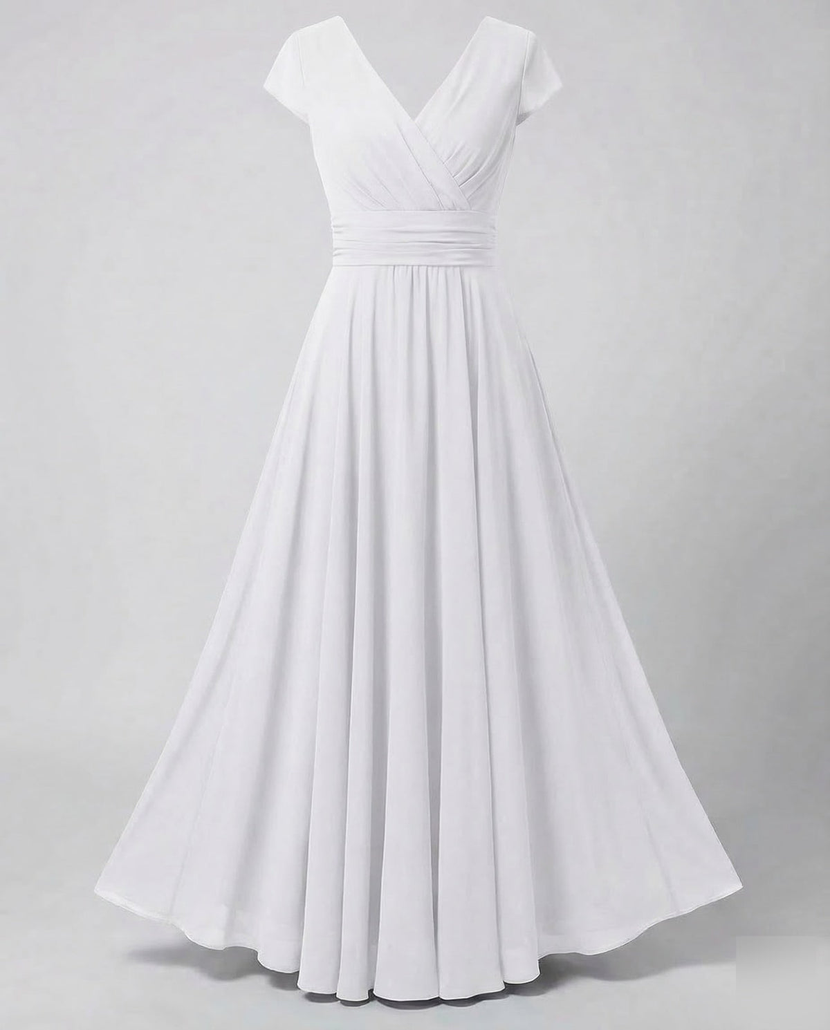 Abend Maxikleid elegant mit V-Ausschnitt und Raffung 5