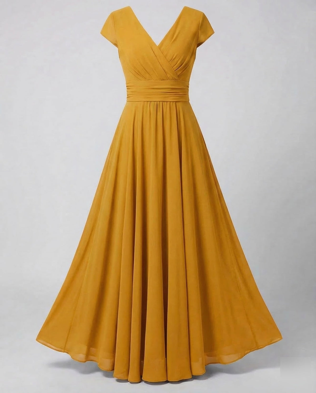 Abend Maxikleid elegant mit V-Ausschnitt und Raffung 7