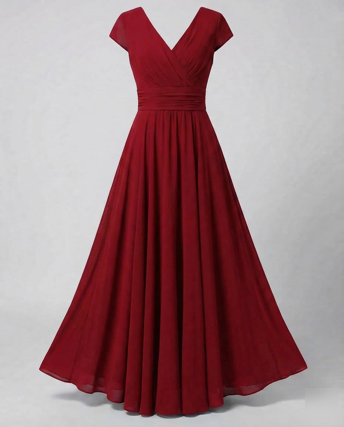 Abend Maxikleid elegant mit V-Ausschnitt und Raffung 8