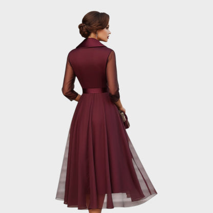Burgunderrotes Kleid von hinten 4