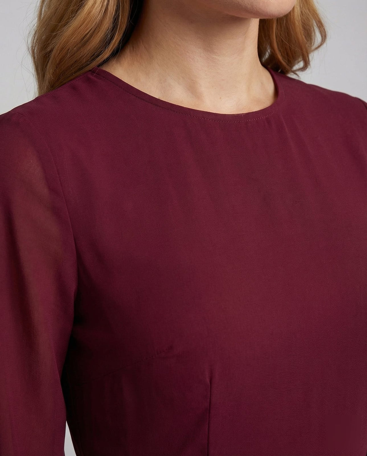 Langarm Maxikleid elegant mit Glockenärmeln und Volant 4