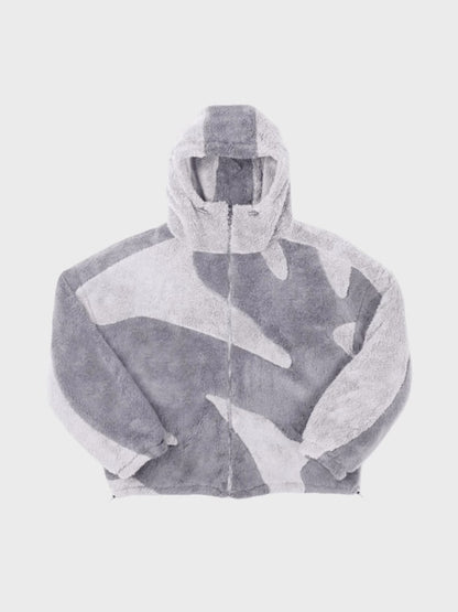 Teddy Fleecejacke für Herren in Hellgrau, Produktansicht
