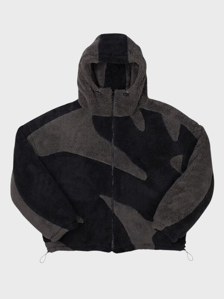 Teddy Fleecejacke für Herren in Schwarz