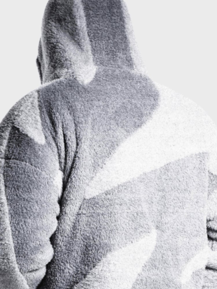 Teddy Fleecejacke für Herren, Detail der Kapuze