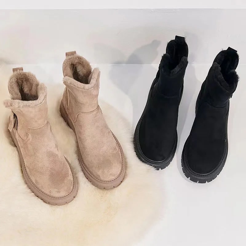 Winterstiefel Damen in Beige und Schwarz