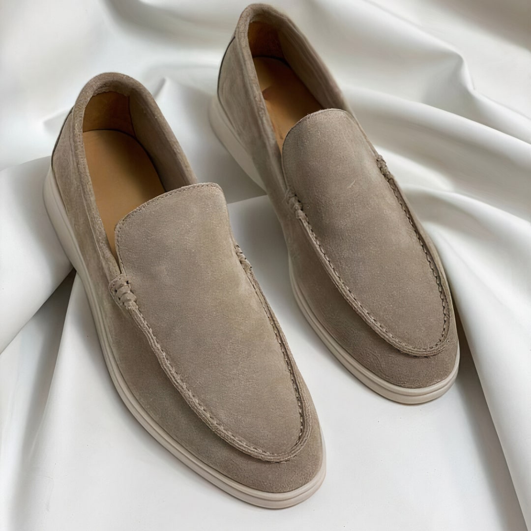 Loafers Herren aus Wildleder mit Ziernähten und flacher Sohle 1