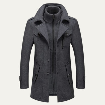 Herren Winterjacke im Trenchcoat Stil in Grau