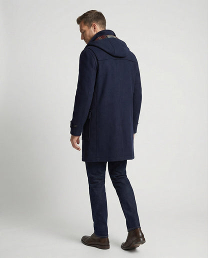 Dufflecoat Herren aus Wolle mit Kapuze und Holzknebeln 4