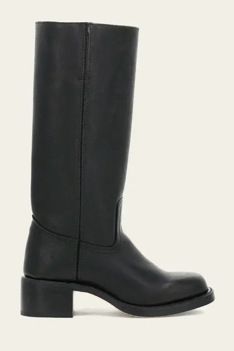 Kniehohe Stiefel aus Leder, Winterstiefel mit Blockabsatz 9