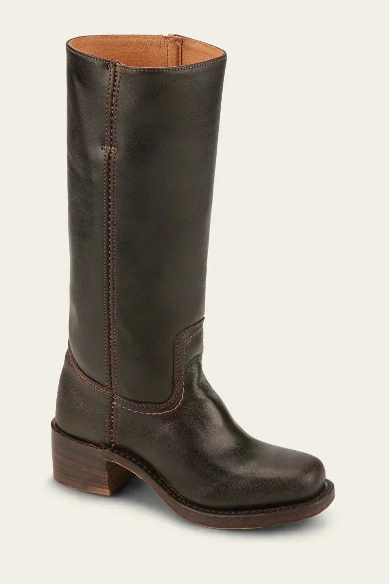 Kniehohe Stiefel aus Leder, Winterstiefel mit Blockabsatz 2