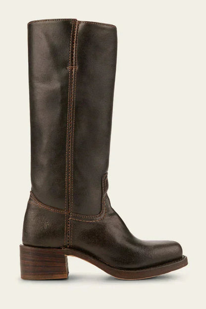 Kniehohe Stiefel aus Leder, Winterstiefel mit Blockabsatz 3