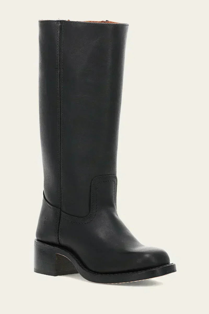 Kniehohe Stiefel aus Leder, Winterstiefel mit Blockabsatz 8