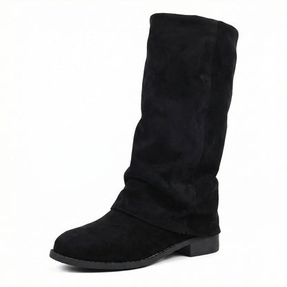 Kniehohe Stiefel aus Veloursleder, weiche Winterstiefel 5