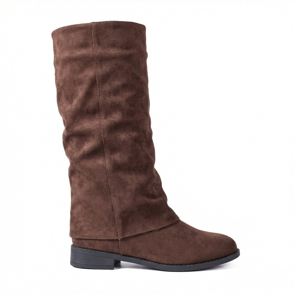 Kniehohe Stiefel aus Veloursleder, weiche Winterstiefel 2