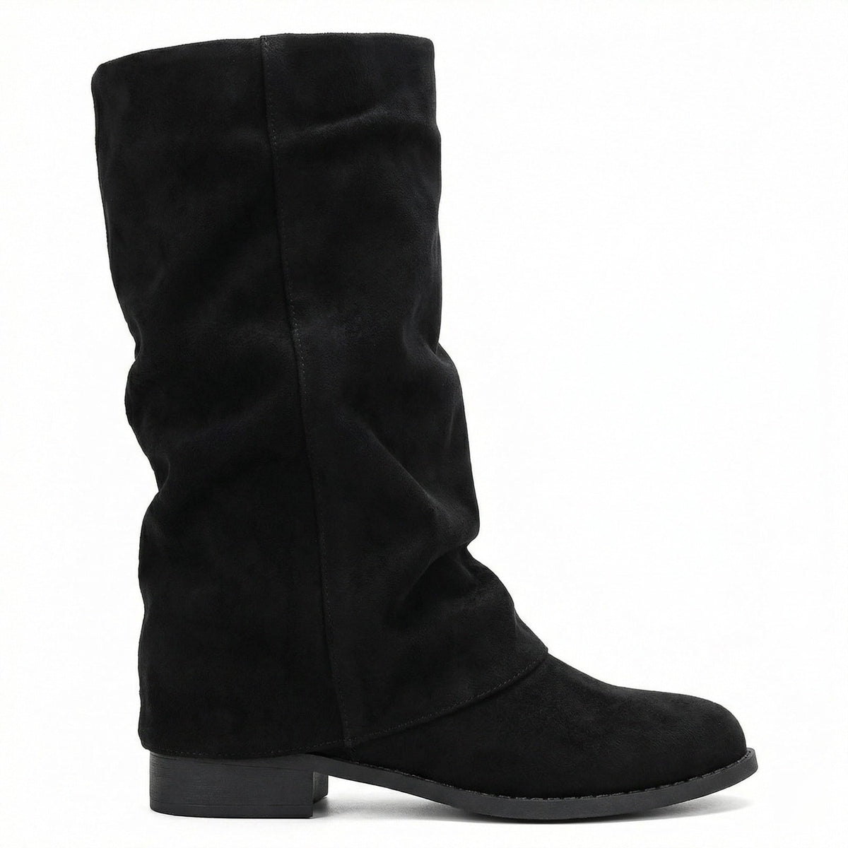 Kniehohe Stiefel aus Veloursleder, weiche Winterstiefel 4