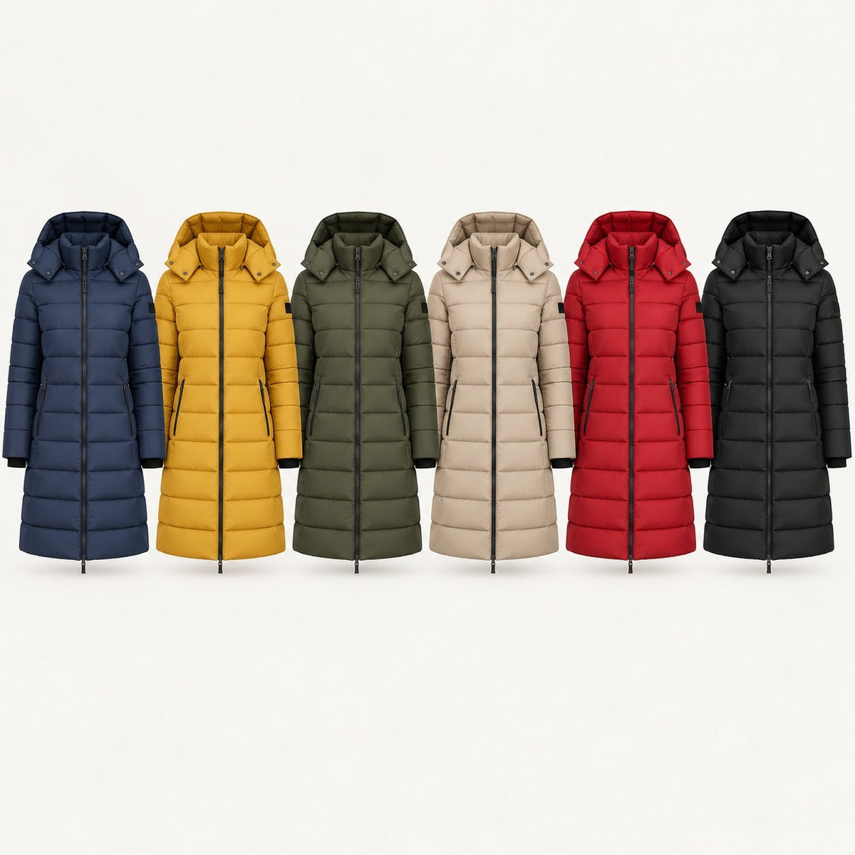 Lange Steppjacke in sechs Farben 2