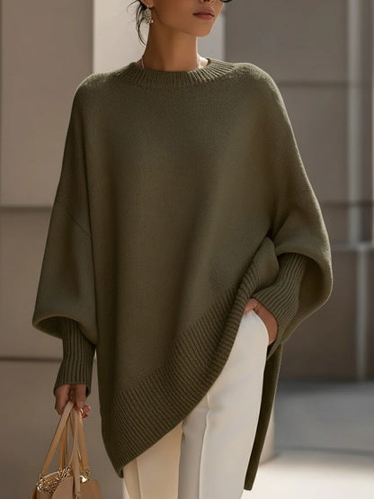 Lange Strickjacke Damenpullover in Olivgrün
