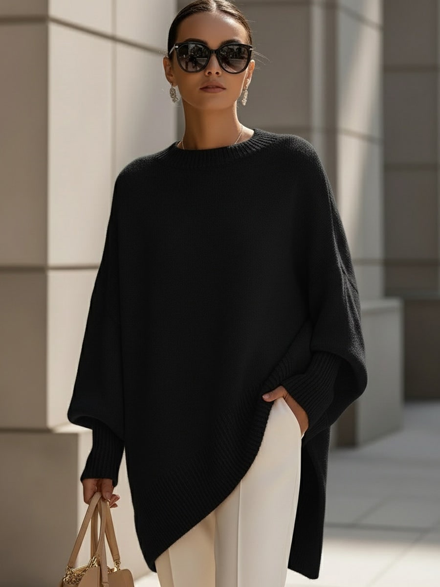 Lange Strickjacke Damenpullover in Schwarz