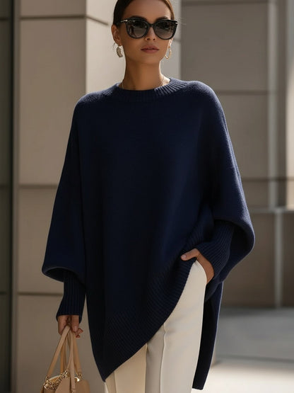 Lange Strickjacke Damenpullover in Dunkelblau